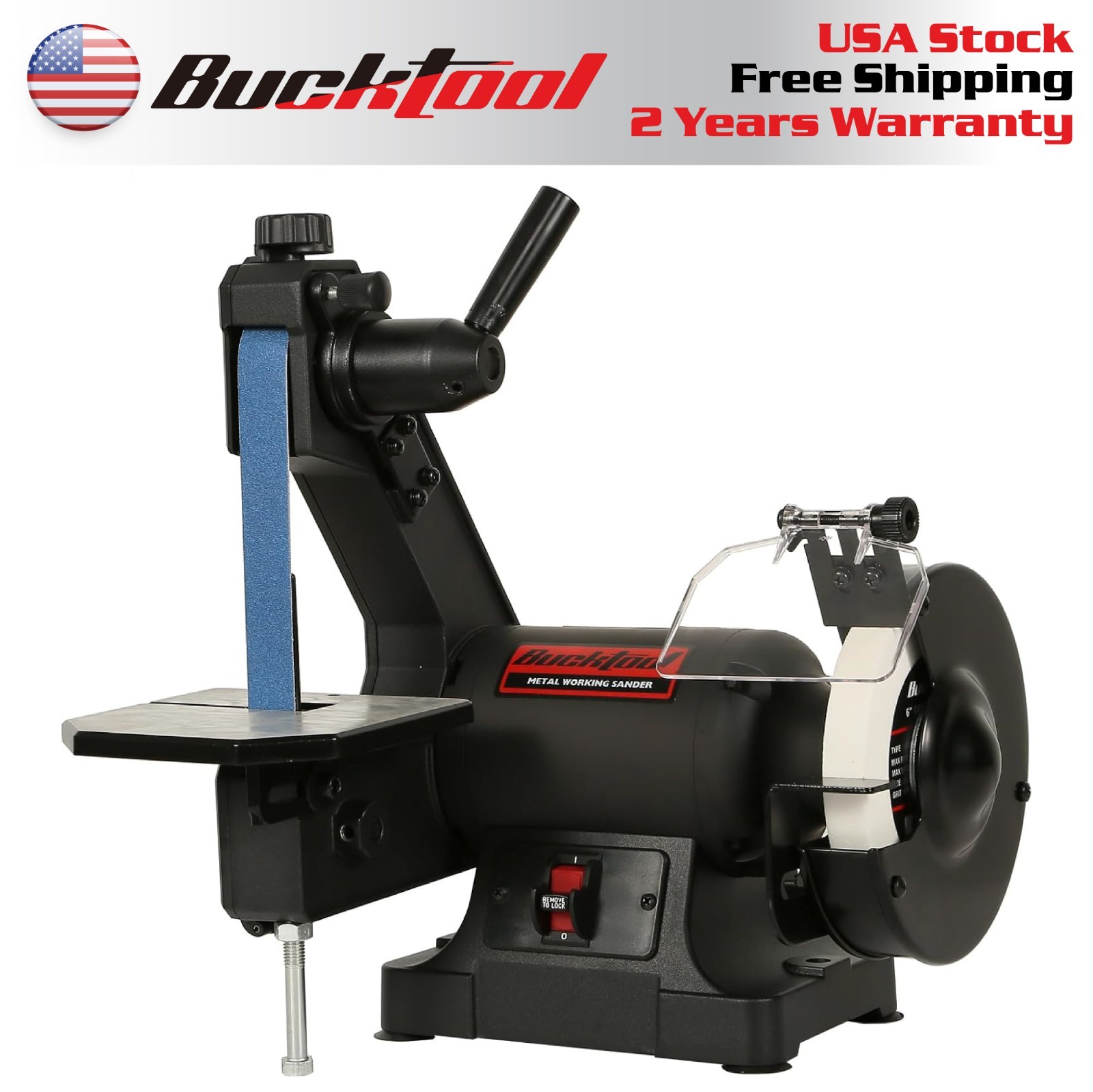 Bucktool Low Speed Bench Belt Grinder Combo,1/3HP Belt Sander for Knife Making gallery