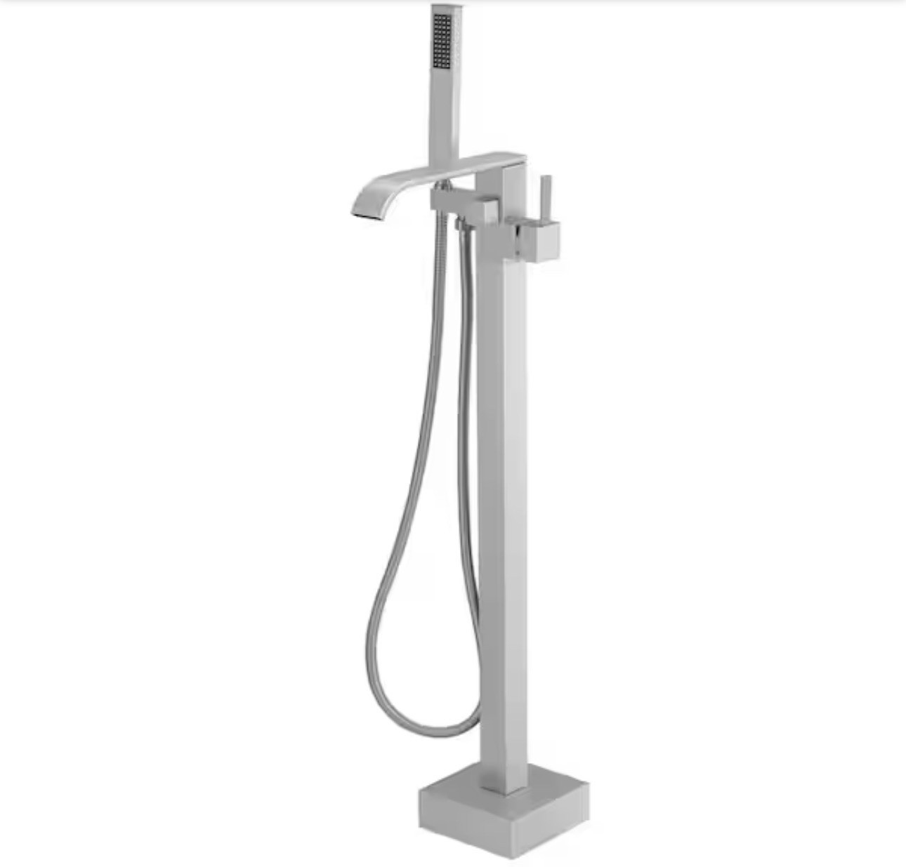 Single-Handle Floor Mount Freestanding Bathtub Faucet Brushed Nickel gallery