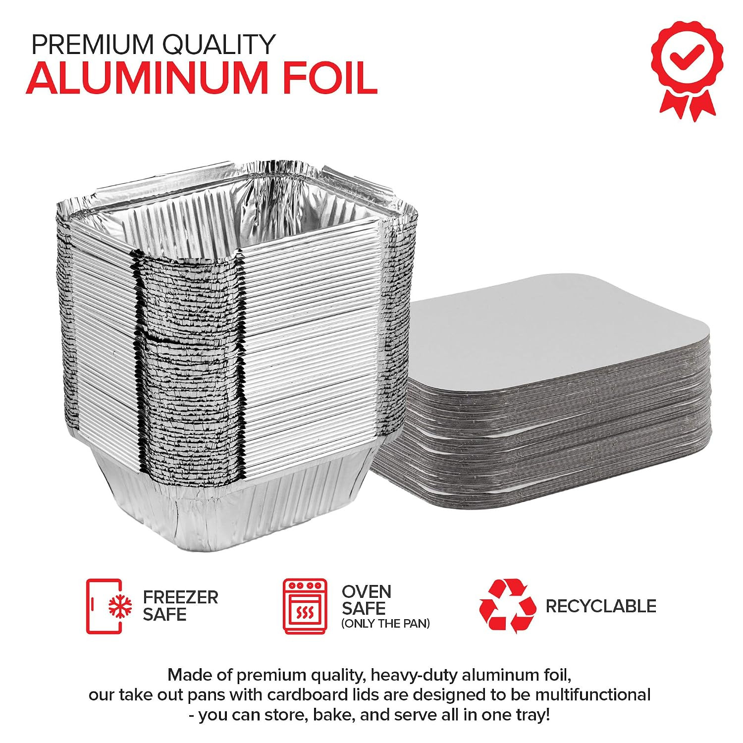 1 lb Aluminum Disposable Cookware with Lids (25 Pack) – Foil Pans with Cardbo... gallery