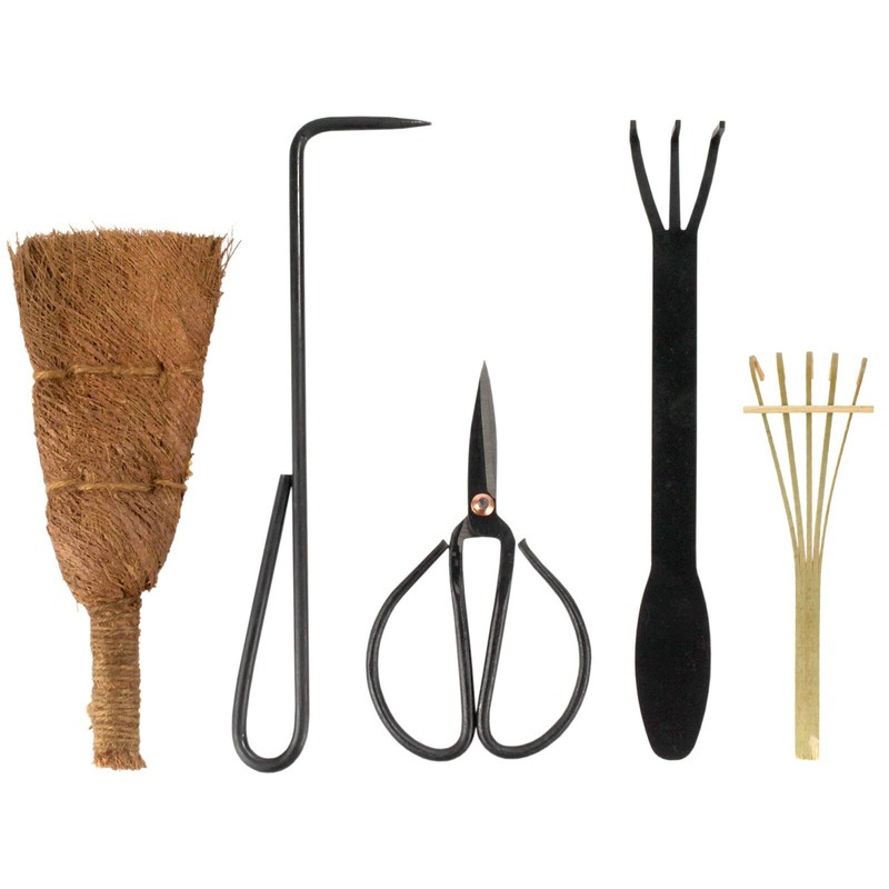 Bonsai Tool Set 5pc Root Rake, Shear, Root Pick, Moss Brush gallery