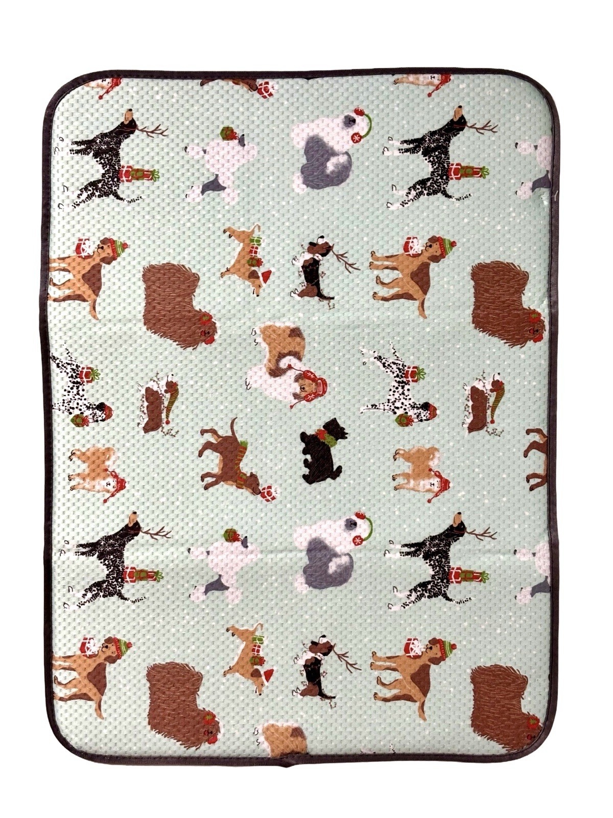 Charming Dogs Christmas Dish Drying 1 Mat 15” x 20” w/None Slip Backing - NWOT gallery
