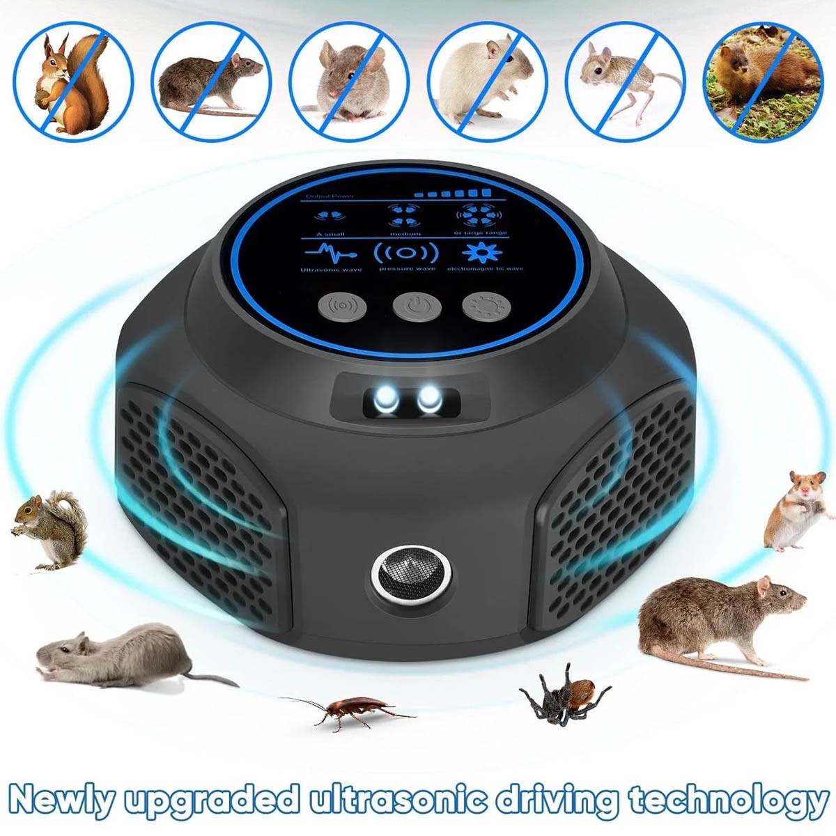 Pest Repeller Mouse Blocker Rat Deterrent 4-in-1 Ultrasonic Rodent Repellent gallery