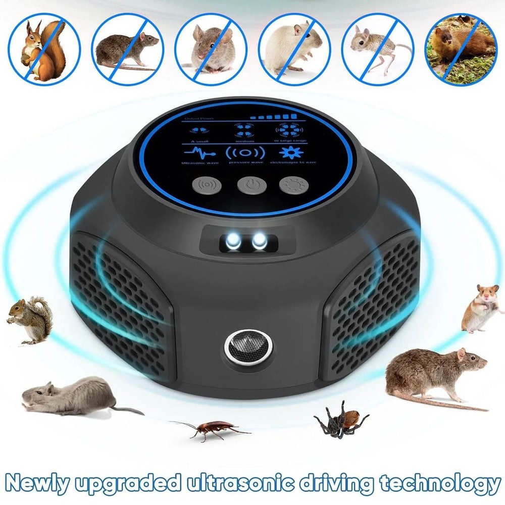 Pest Repeller Mouse Blocker Rat Deterrent 4-in-1 Ultrasonic Rodent Repellent