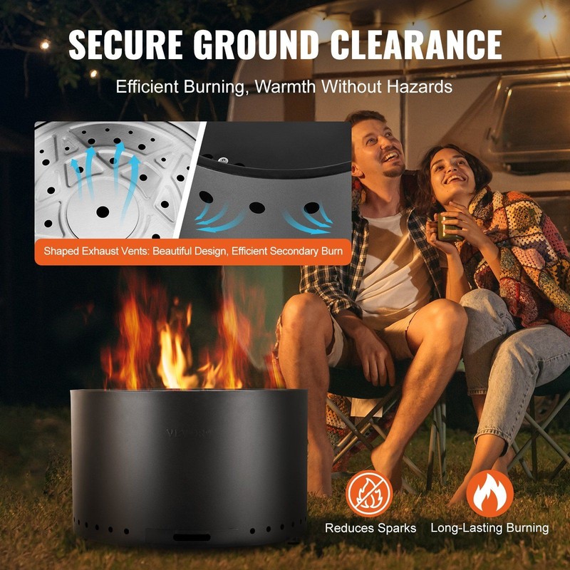 18x28in Ventilated Smokeless Fire Pit SUS430 Steel w/Ash Collection gallery
