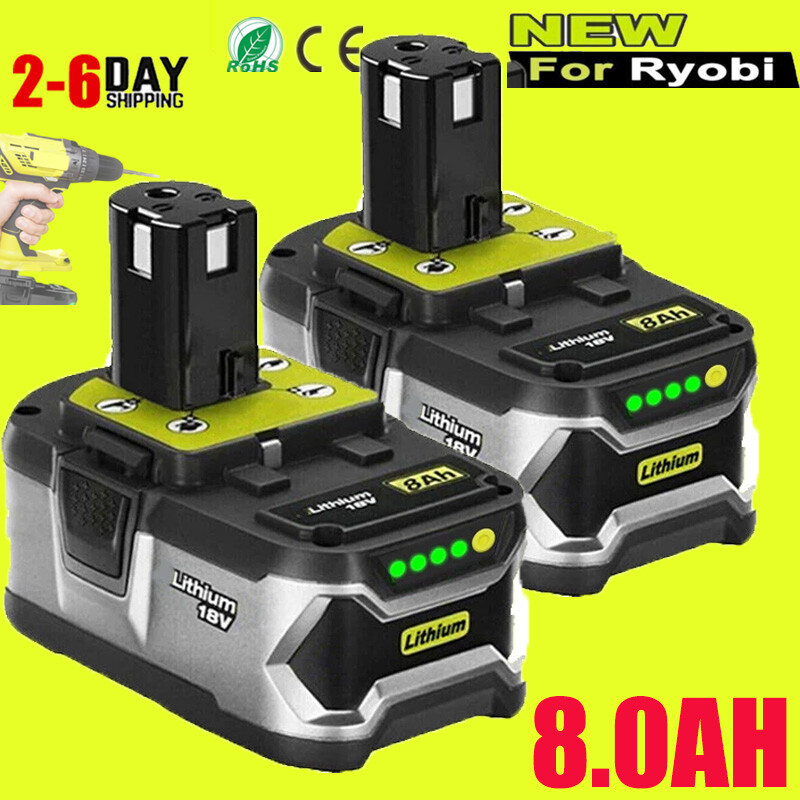 2PACK For RYOBI 18V 8.0Ah P108 High Capacity Battery 18Volt Lithium-Ion One Plus gallery