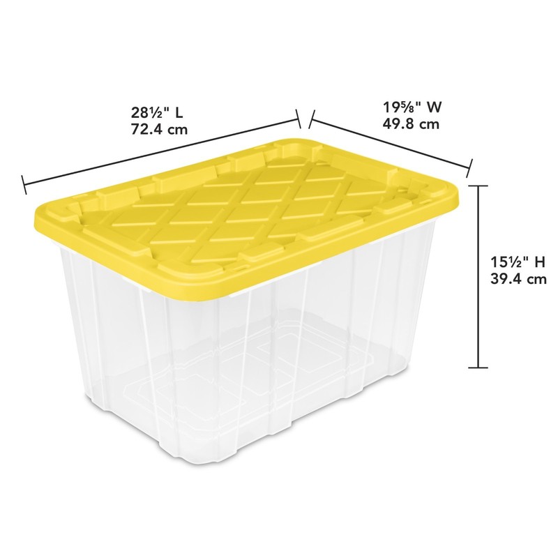 4pack Sterilite Large Industrial Storage Tote 27Gallon Durable Clear Plastic Bin gallery