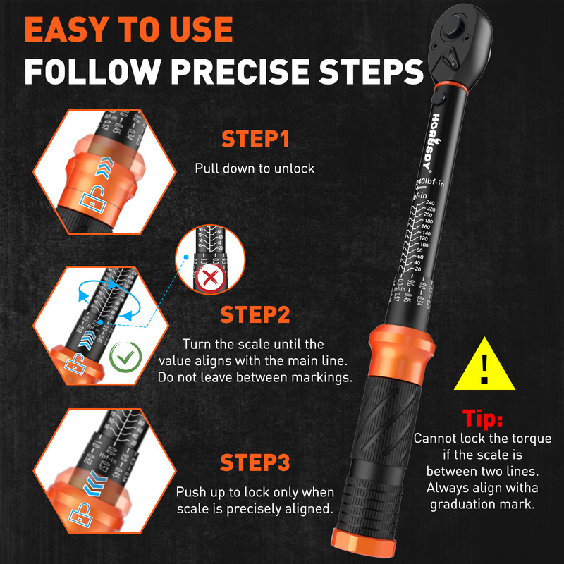 1/4" Torque Wrench Snap Socket Professional Drive Click Ratcheting Reversible gallery