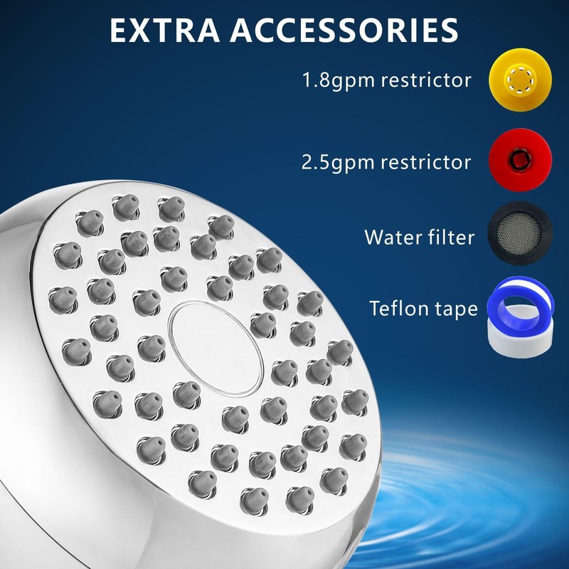 High Pressure Shower Head Powerful Bathroom Pressure Boosting Showerhead Pe... gallery