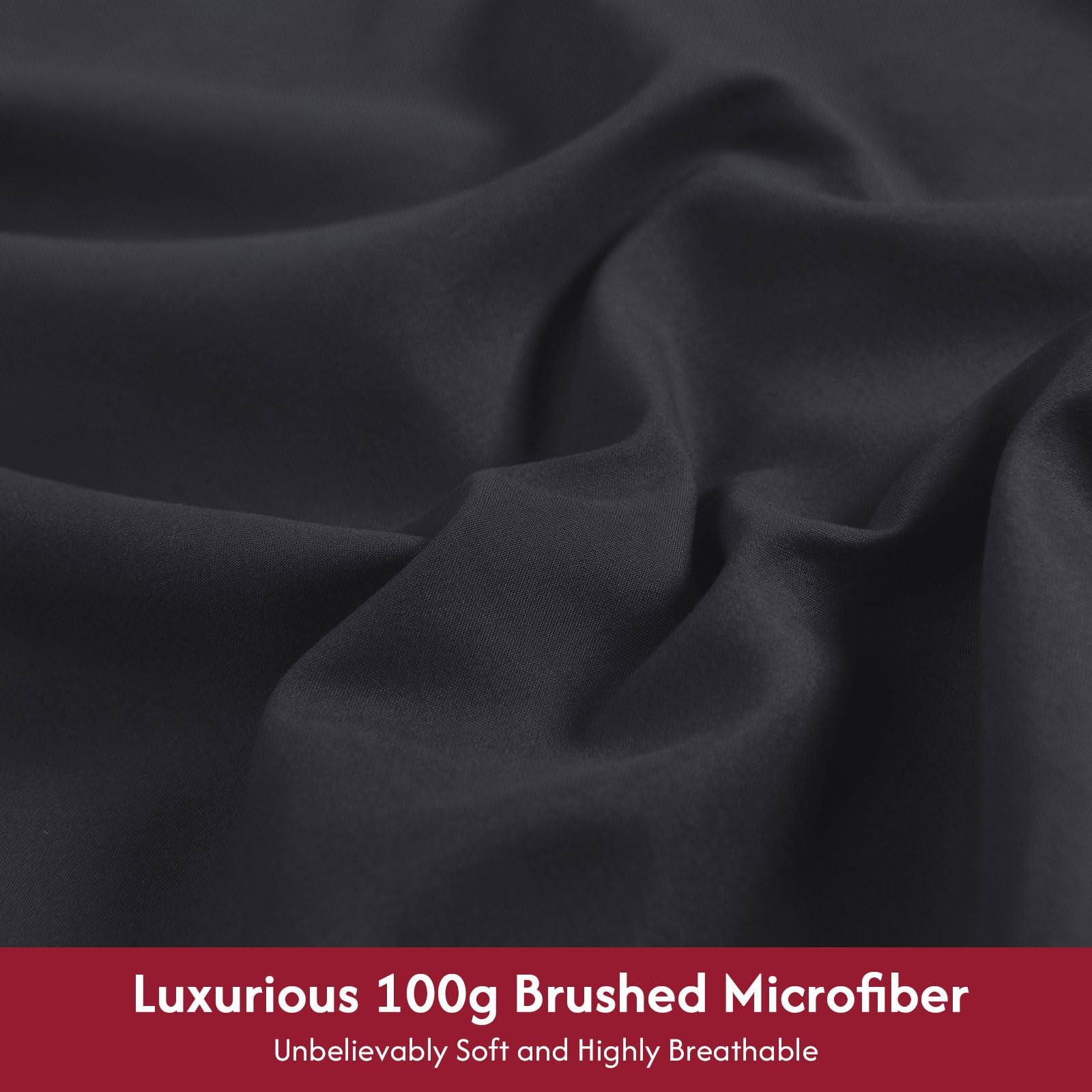 4-Piece Dark Gray Twin Size Microfiber Sheet Set 16-Inch Deep Pockets gallery