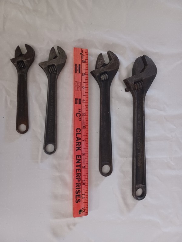 Crescent Crestoloy Adjustable Wrenches Set Of (4) 12” 10” 8” 6” made In USA gallery