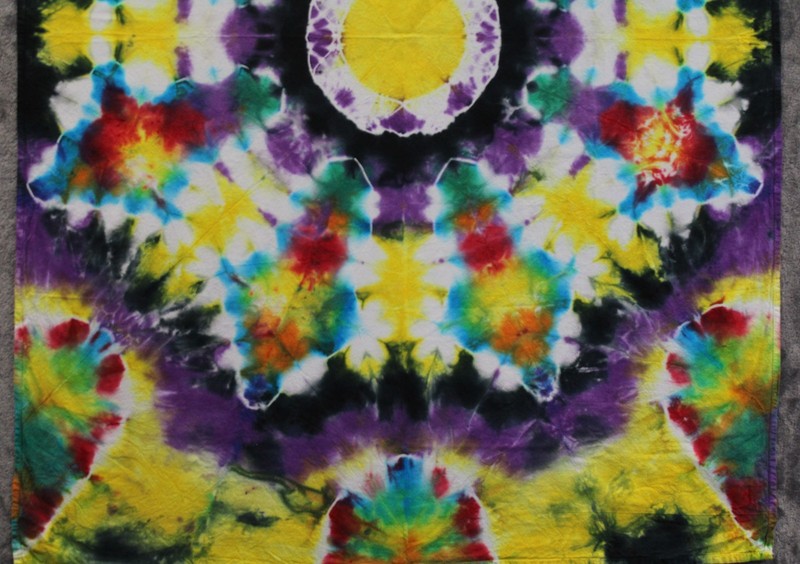 Tie-Dye Bursting Star Mandala Handmade Tapestry 3'x4' Cotton Wall Hanging Hippie gallery