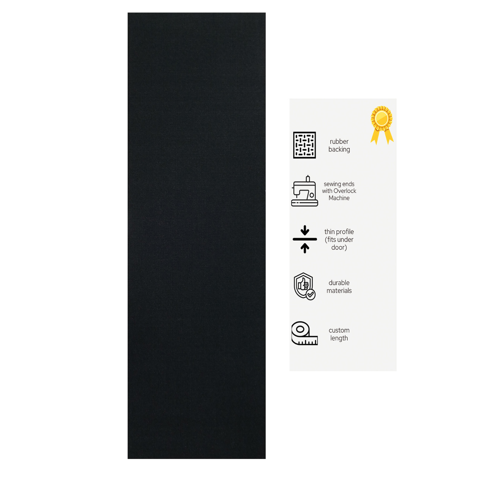Custom Size Anti-Slip Washable Low Profile Black Runner Rug gallery