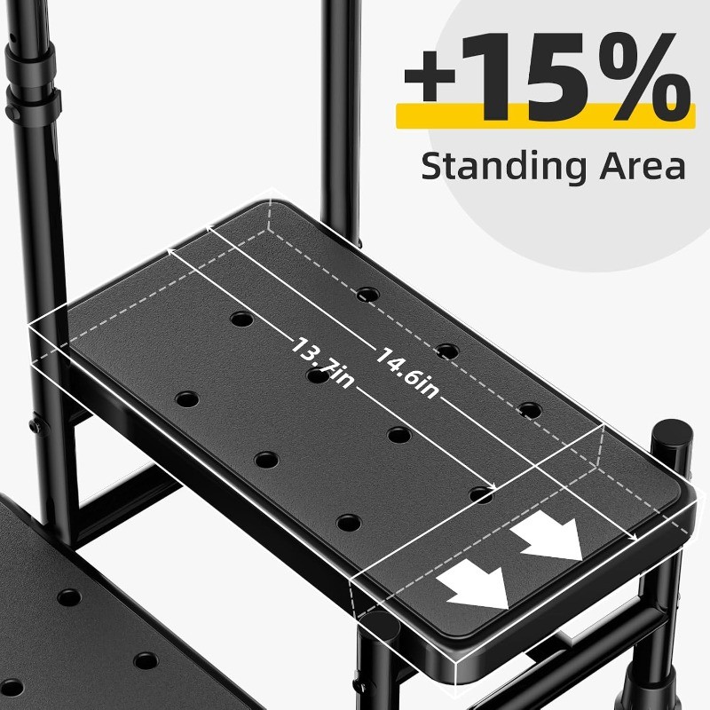 2 Step Stool with Handle for Elderly Adults and Seniors Heavy Duty Non Slip gallery