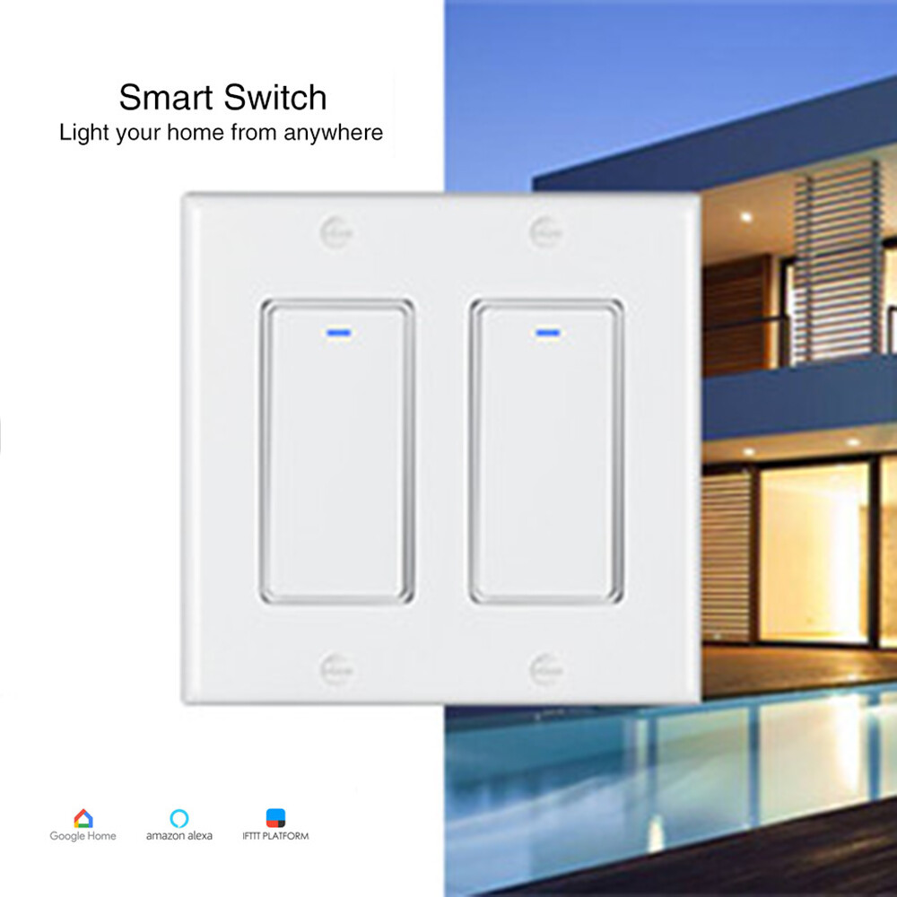 WIFI Smart Switch 2/3 Gang In-Wall Light Remote Switch For Alexa Google IFTTT gallery