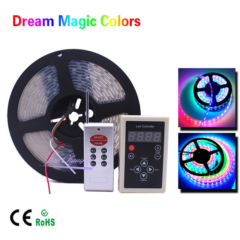 5M Chasing Dream Magic Color RGB 5050 WS2811 IC LED Strip Light + Remote + Power gallery