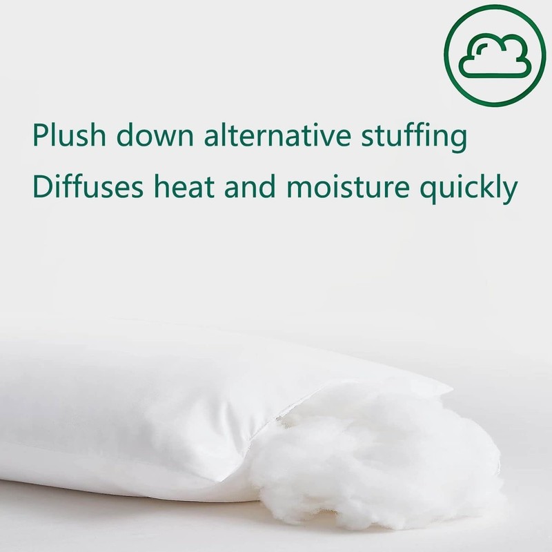 Flat Ultra Thin Bed Pillows Standard Size Pillow Set of 2 Extra Soft down Altern gallery
