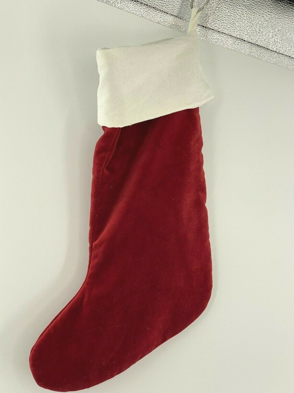 Pottery Barn Christmas Stocking "Dad" Monogram Stitched Daddy Velvet Holiday 22" gallery