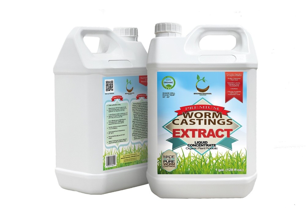 Premium Worm Casting Tea Extract (1 Gal / 128 oz.) - Organic - Made Fresh Weekly