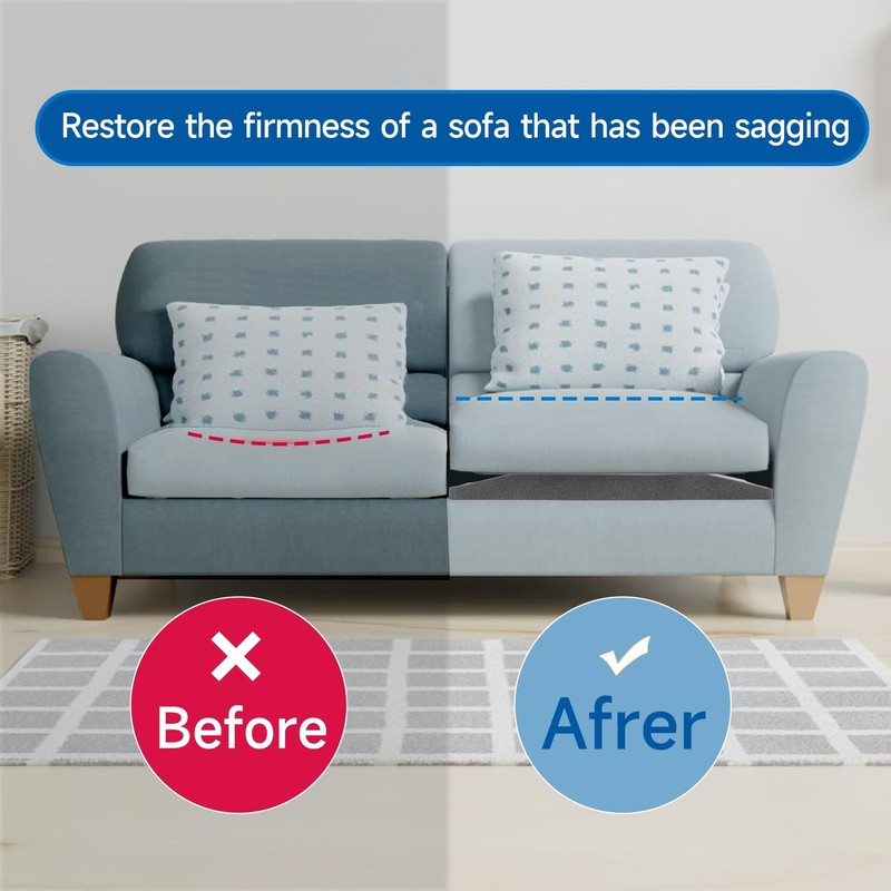 3 PCS Sofa Cushion Support Sagging Couch Trapezoid 40D Firm Foam Inserts Grey gallery