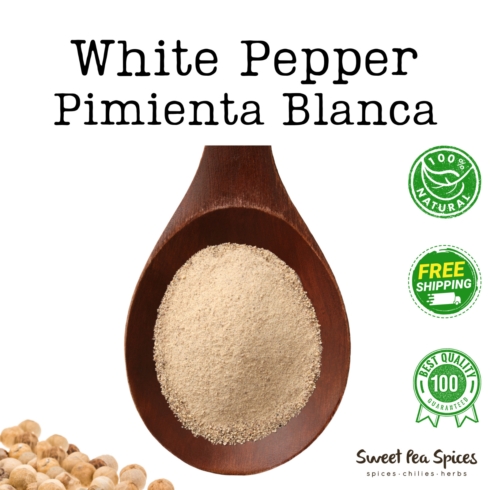 Ground White Pepper - All Sizes - Pimienta Blanca - Piper Nigrum gallery