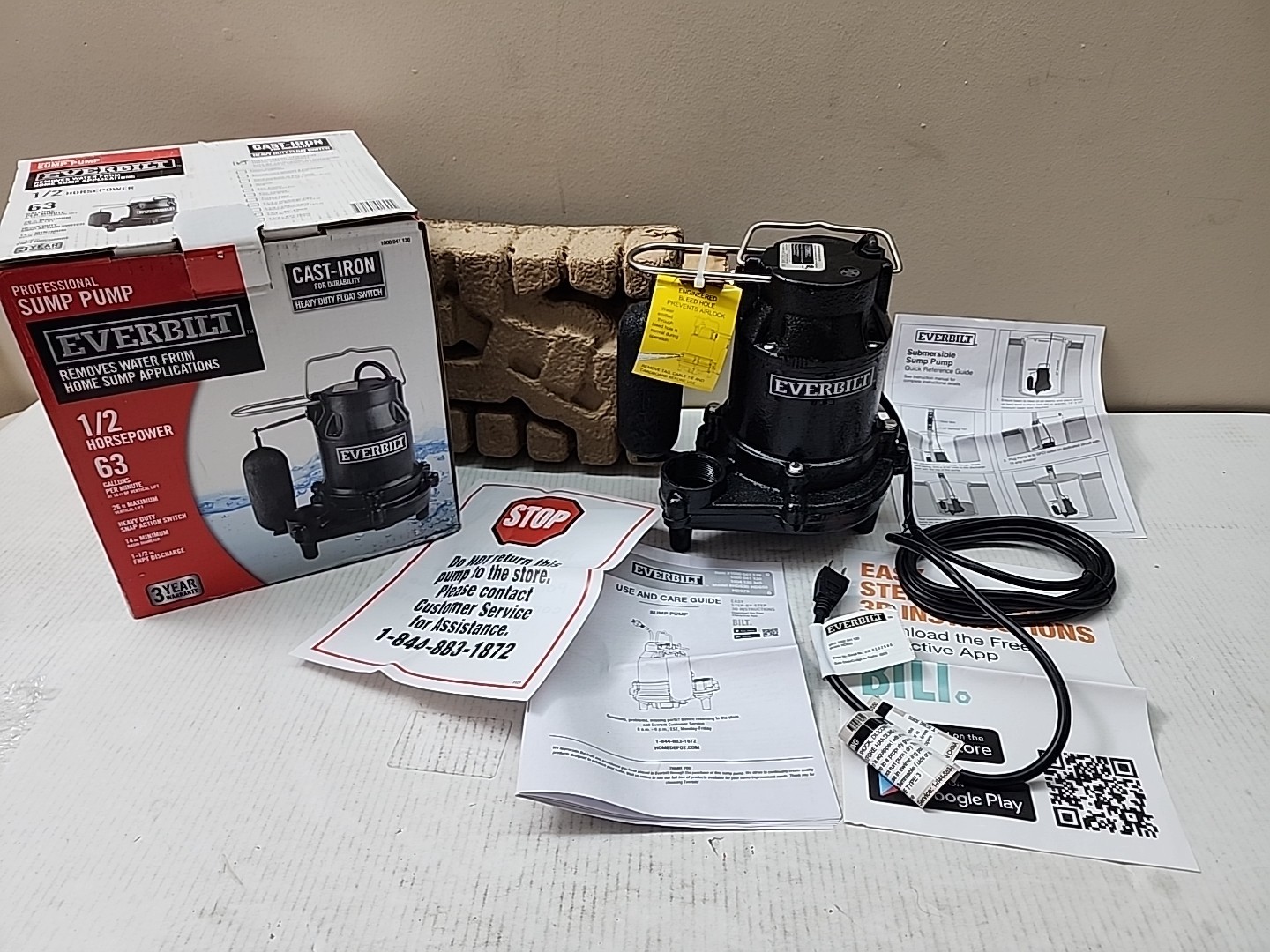 EVERBILT HDS50 1/2 HP Cast Iron Submersible Sump Pump gallery
