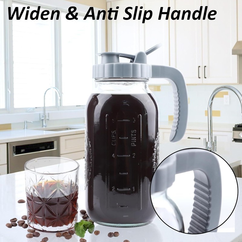 Cold Brew Coffee Maker 64 OZ 2 Pack Mason Jar Cold Brew Pitcher With Infuser gallery