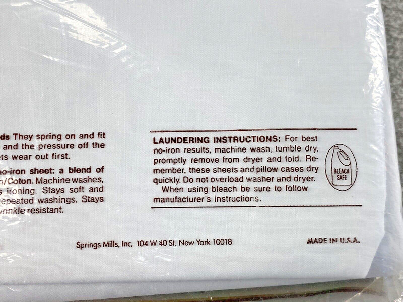 Springmaid Full Double Flat Sheet White Percale Polyester Cotton 81" x 96" USA gallery