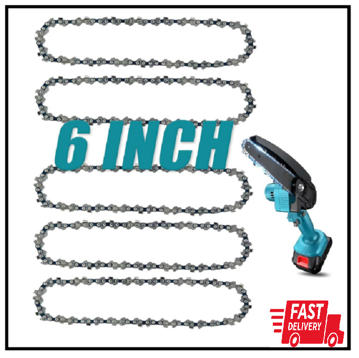 6 Inch Chainsaw Chain, 5 Pieces Replacement Chains for All 6-Inch Cordless Elect gallery