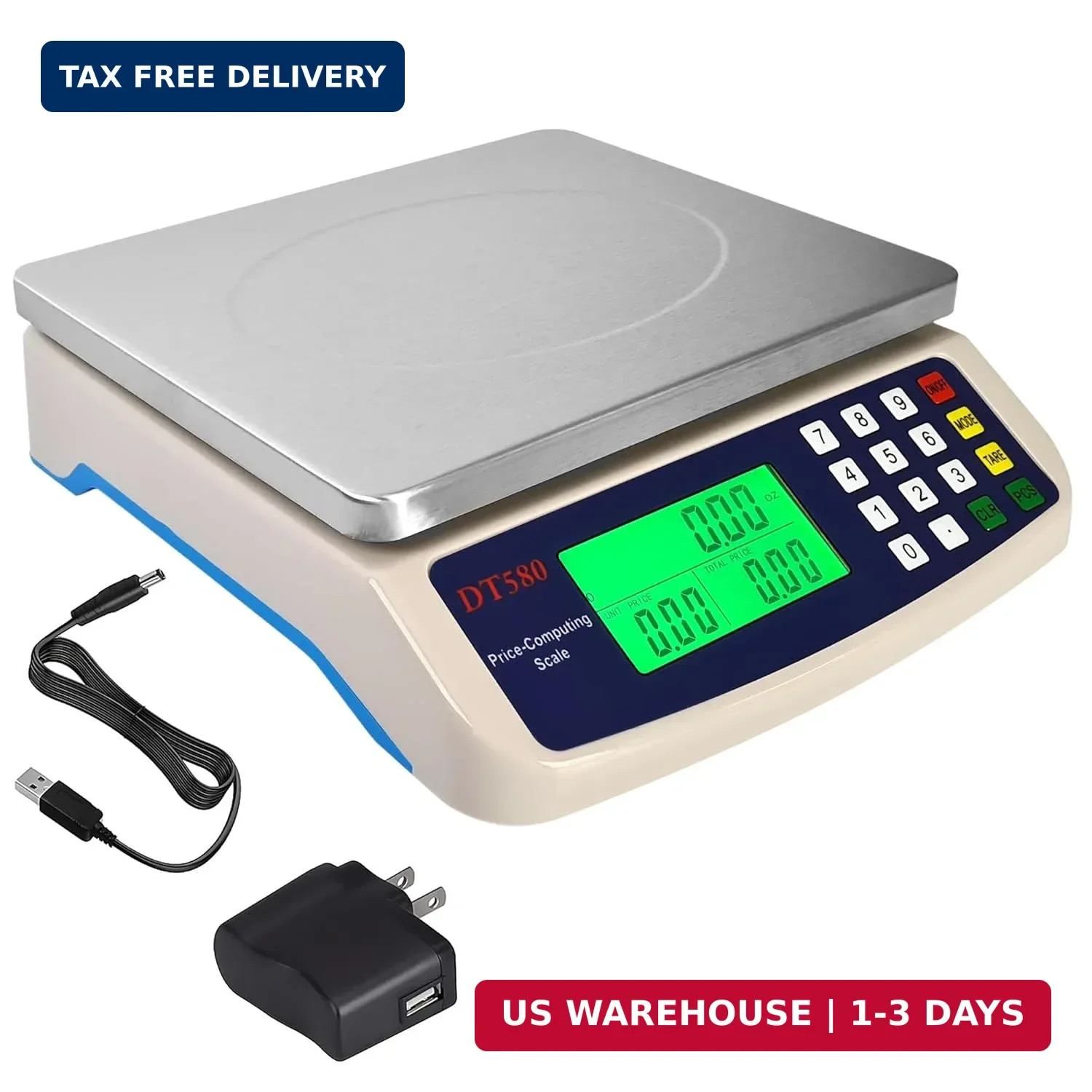 Eosphorus Commercial Weight-Price Scale 88lb (40kg / 1g), Professional Market Sc gallery