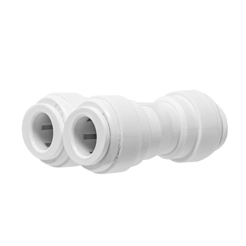 Quick connect two way divider. 3/8" x 3/8" x 3/8" quick connect. Certified by NS gallery