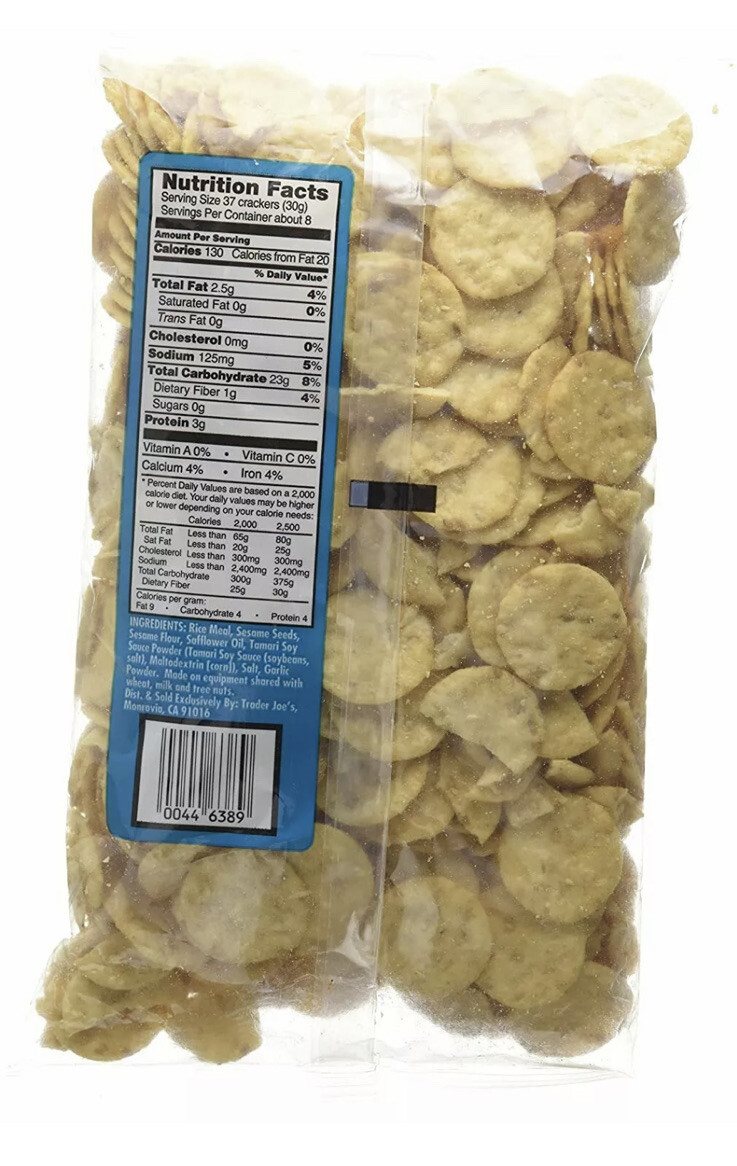 2 Packs Trader Joe's Original Savory Thin Mini Crackers 8 oz Each Pack gallery