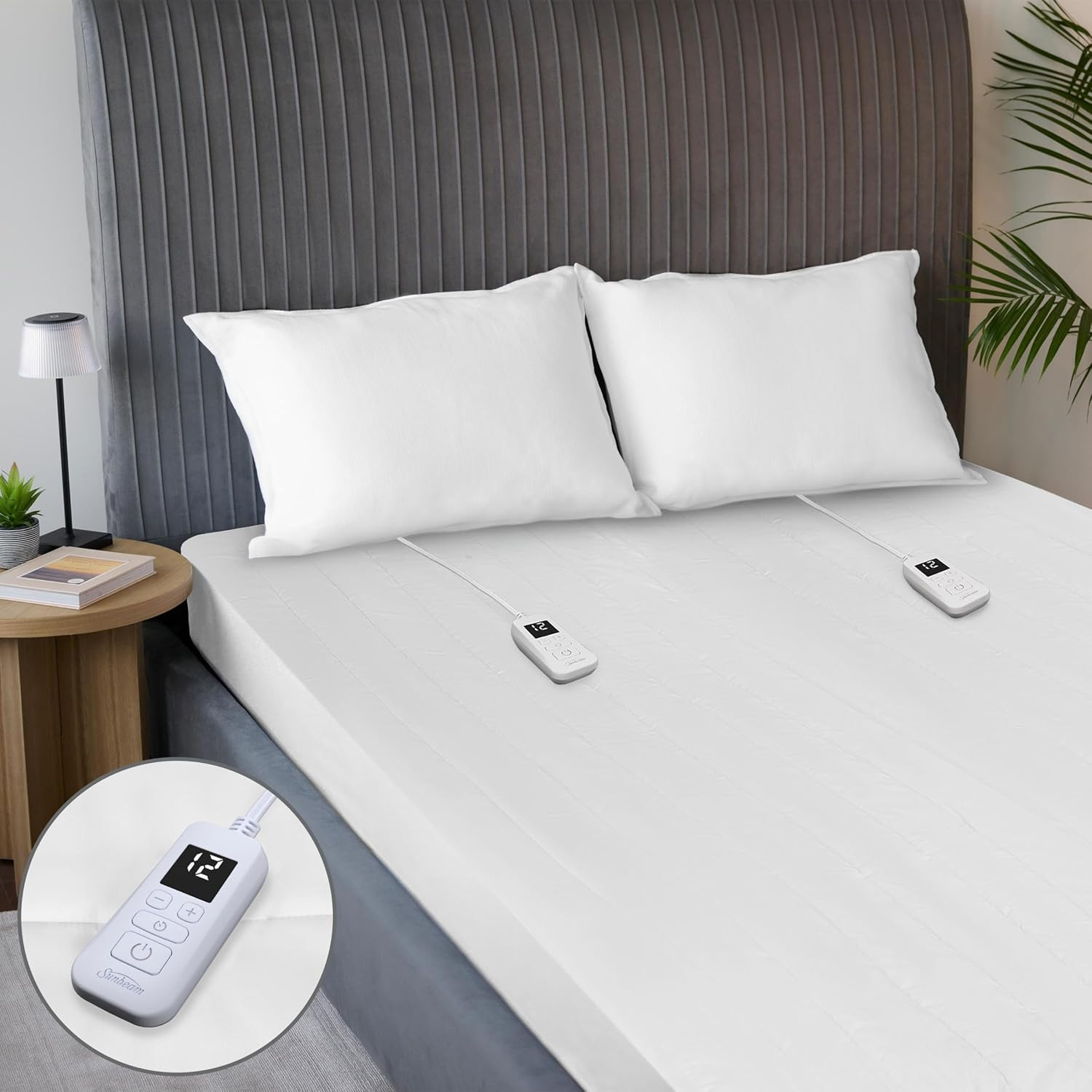 Sunbeam Electric Restful Quilted Heated Mattress Pad Queen 80" x 60" 12 Heat Set gallery