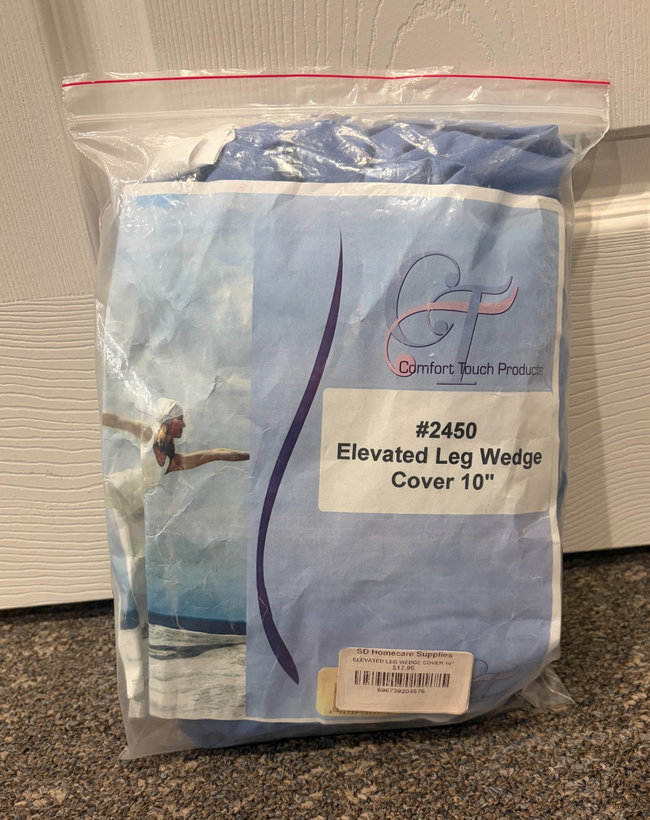Comfort Touch #2450 Elevated Leg Wedge Cover 10” Blue COVER ONLY New gallery