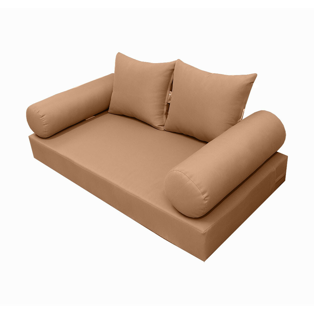 S4 Queen Size 5PC Knife Edge Daybed Mattress Cushion Bolster Complete Set AD104 gallery