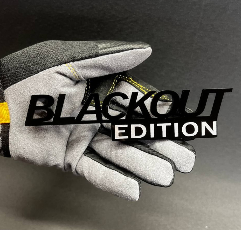 1PC BLACKOUT EDITION Custom 3D Text Car Badge Fender Emblem Tailgate Toolbox gallery