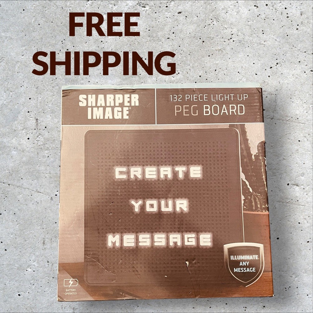 Sharper Image 132 Piece Light Up Message Peg Board * New in Box*