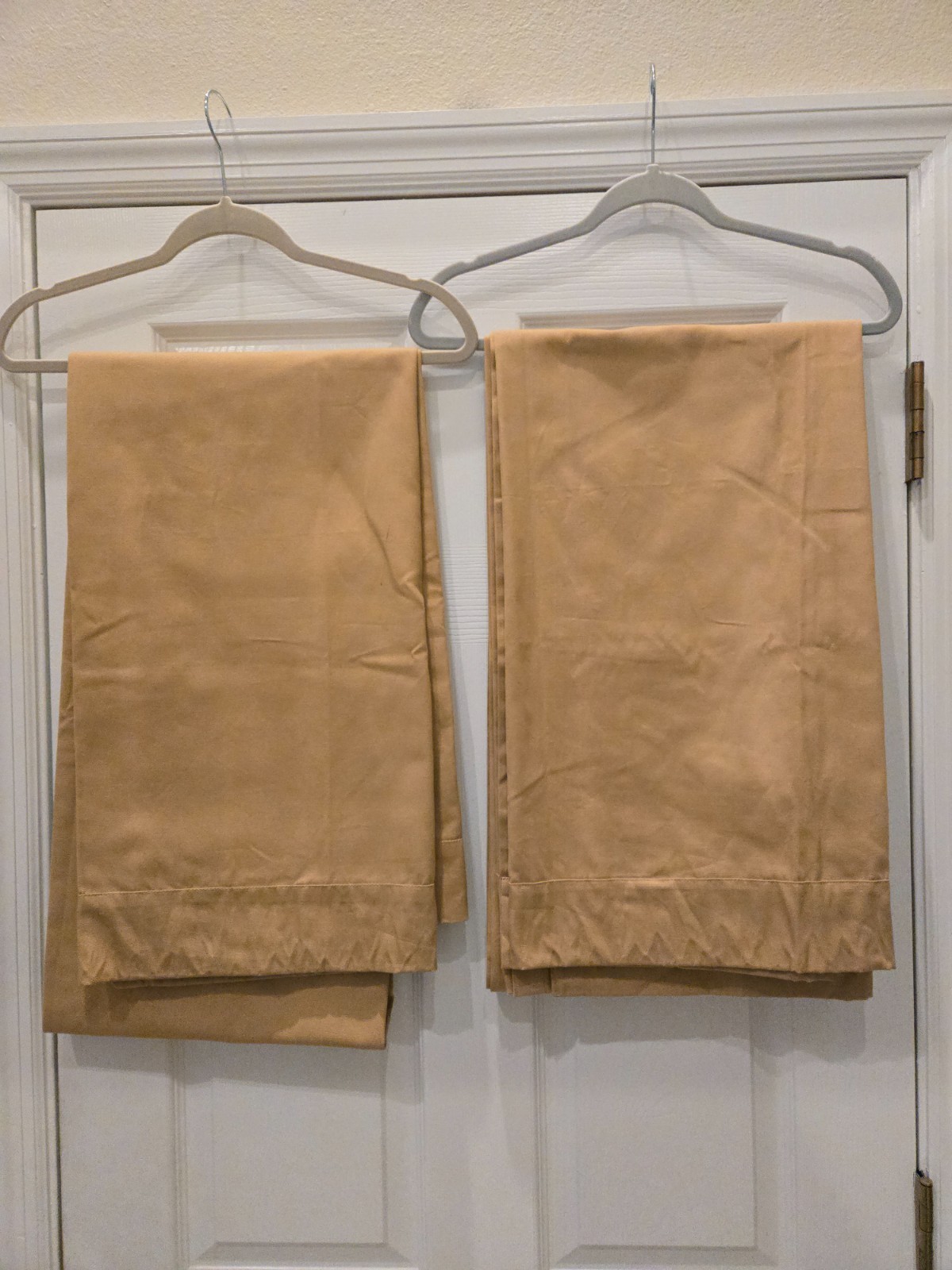 2 Pottery Barn Drape Curtain Panels Unlined Cotton Gold 50"x96" gallery
