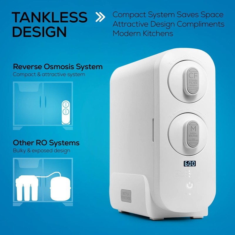 Tankless Reverse Osmosis System 600GPD Under Sink Water Filter RO Purification gallery