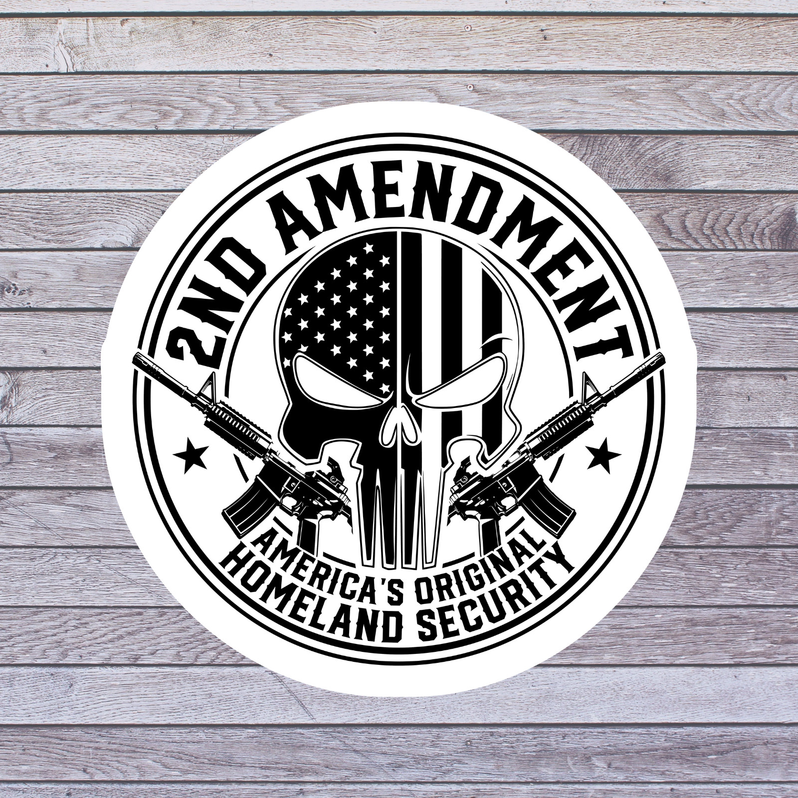 2nd Amendment Sticker Vinyl Decal America Original Homeland Security Skull gallery