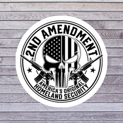 2nd Amendment Sticker Vinyl Decal America Original Homeland Security Skull