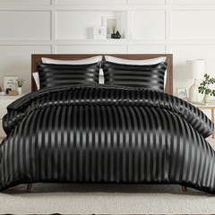 3-Piece Reversible Queen Size Silk Comforter Set/Bedding Set, Luxury Soft