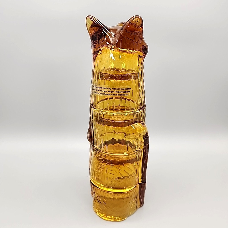 DOIY Ginger Kitty Design Amber Cat Stacking Glasses Set of 4 Novelty Drinkware gallery