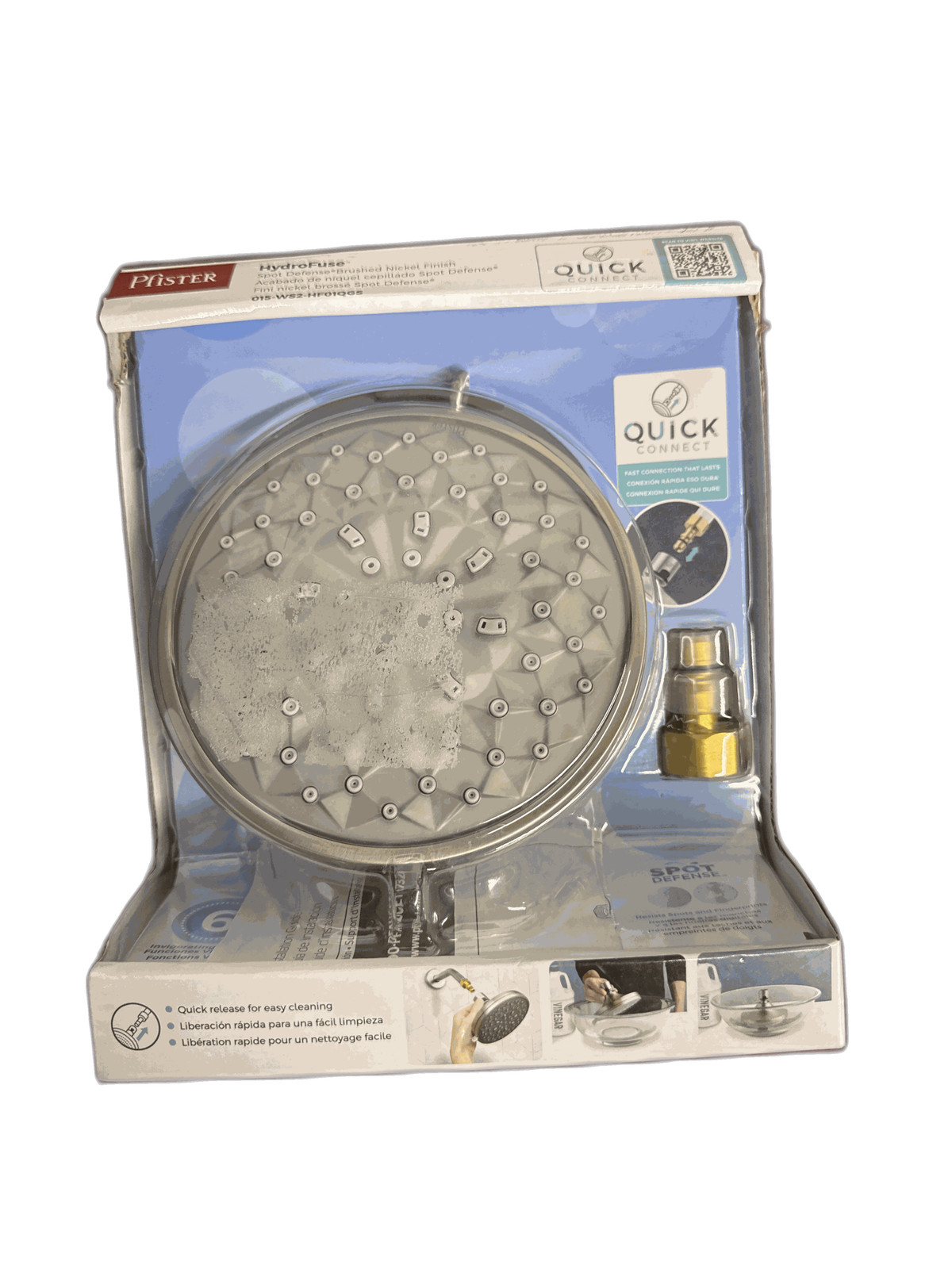 Pfister HydroFuse 6-Spray Fixed Shower Head Spot Defense Brushed Nickel gallery