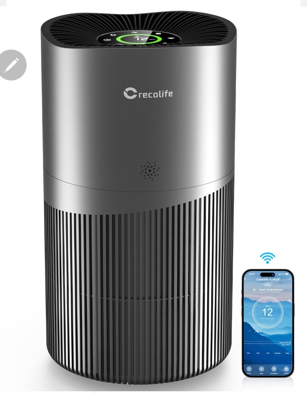 Smart WiFi Air Purifier Auto Mode Sensor for Home Large Room up to 2152 Sq Ft gallery