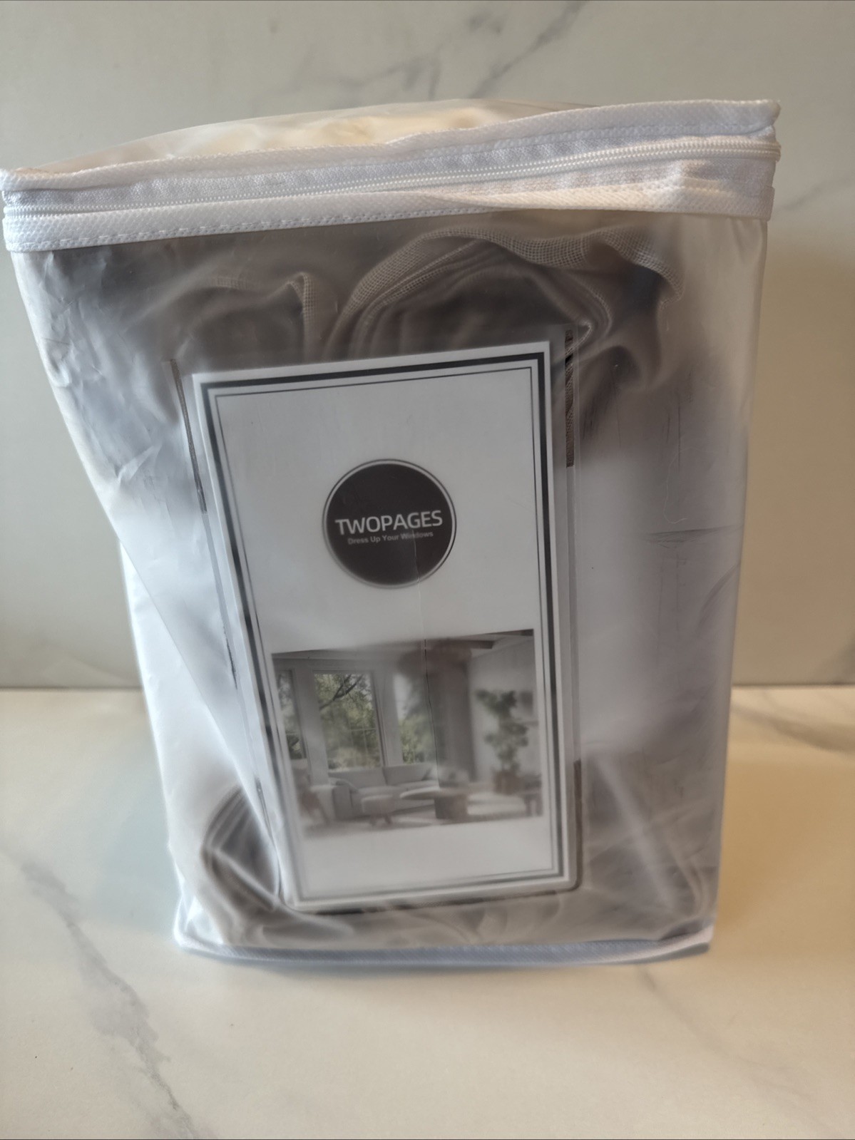 TWOPAGES Light Brown Sheer PINCH PLEAT CURTAINS TIKTOK VIRAL 52W x 120”L 2Panels gallery