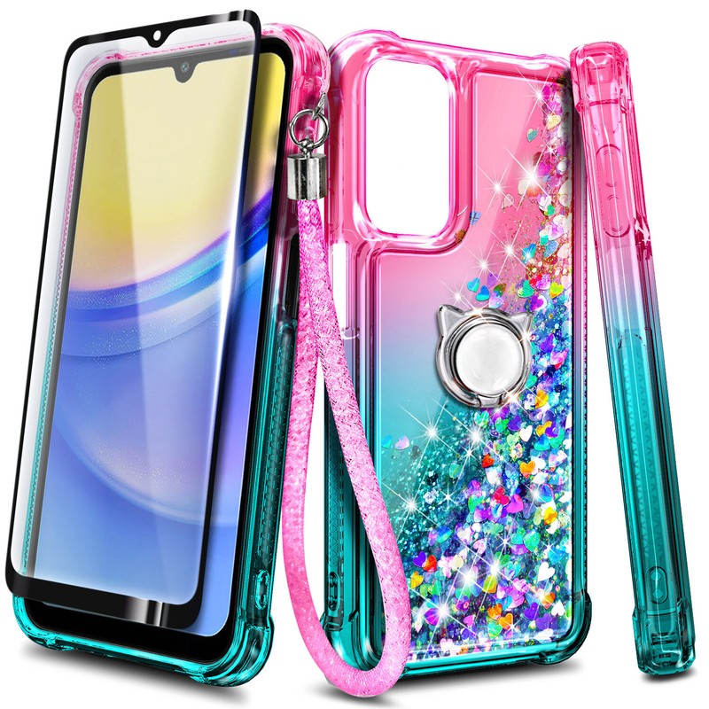 For GABB PHONE 4 PRO Case Liquid Glitter Phone Cover w/ Tempered Glass & Lanyard gallery