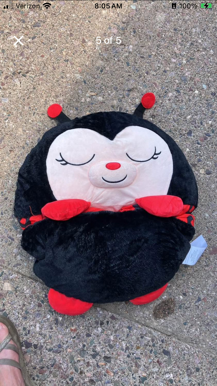 Happy Nappers Ladybug Pillow & Sleeping Bag 2-in-1 - Medium 54"x20" for Kids 3+ gallery