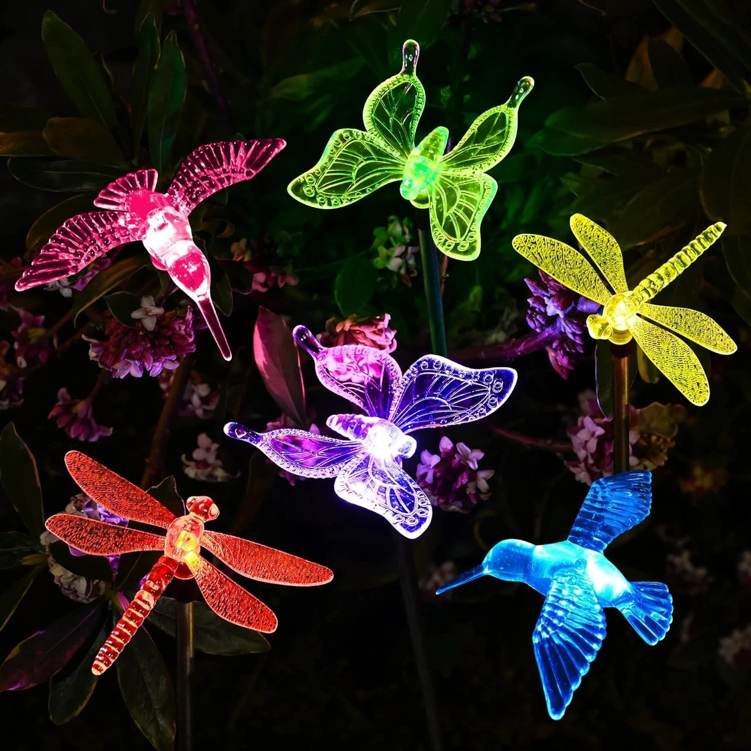 Durable Solar Butterfly Garden Lights - 6 Pack with Multi-Color LED Illumination gallery