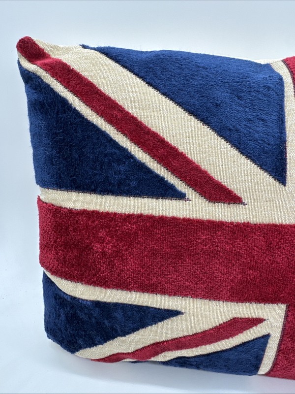 The Union Jack British Flag Cotton Throw Pillow 18" x 12" Red, White, Blue gallery