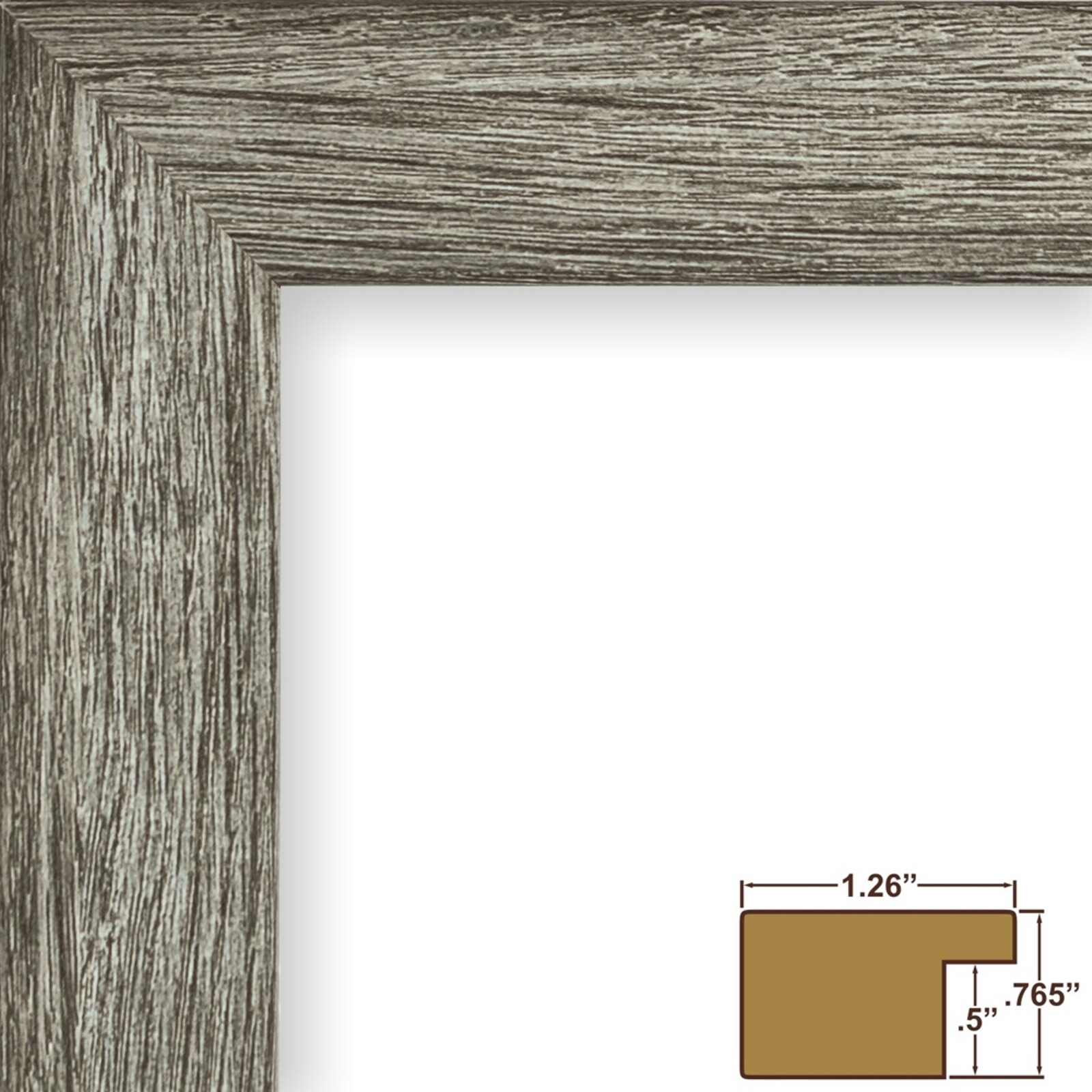20x24 Gray Barnwood Picture Frame, White Mat with Opening for 16x20 Image gallery